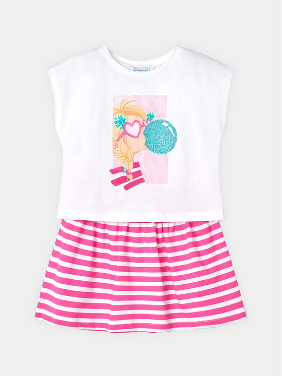 Mayoral Mayoral Set T-Shirt und Rock 3958 Rosa Regular Fit