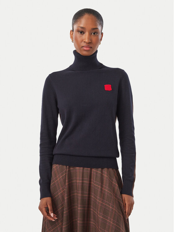 MAX&Co. MAX&Co. Rollkragenpullover Quadro 2626366023200 Dunkelblau Regular Fit