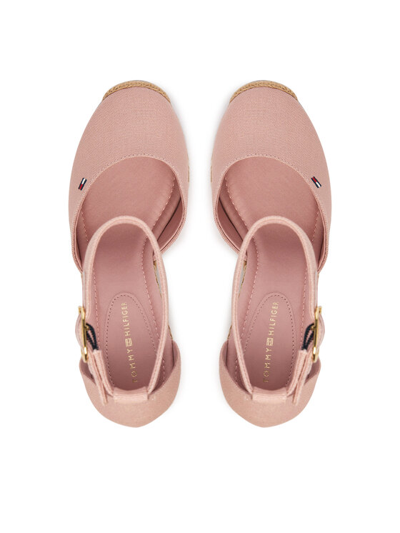 Tommy Hilfiger Tommy Hilfiger Εσπαντρίγιες Flag High Wedge Espad Closed Toe FW0FW09225 Ροζ