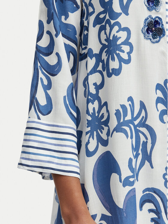 Iconique Iconique Hemdkleid Romina IC26-037 Blau Regular Fit