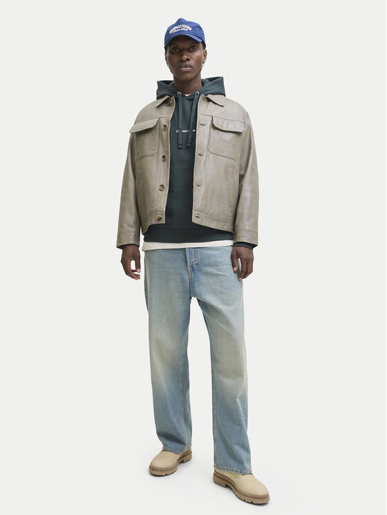 Jack&Jones Jack&Jones Majica dugih rukava Norrebro 12282861 Siva Relaxed Fit