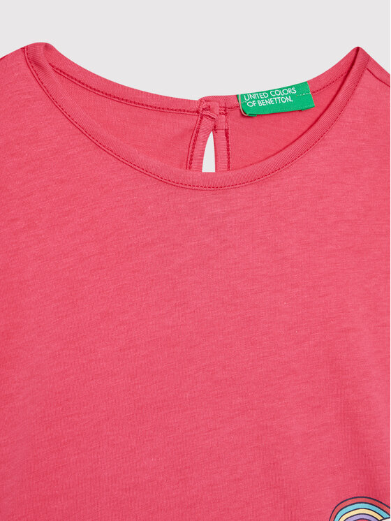 United Colors Of Benetton United Colors Of Benetton T-Shirt 3096G102W Różowy Regular Fit