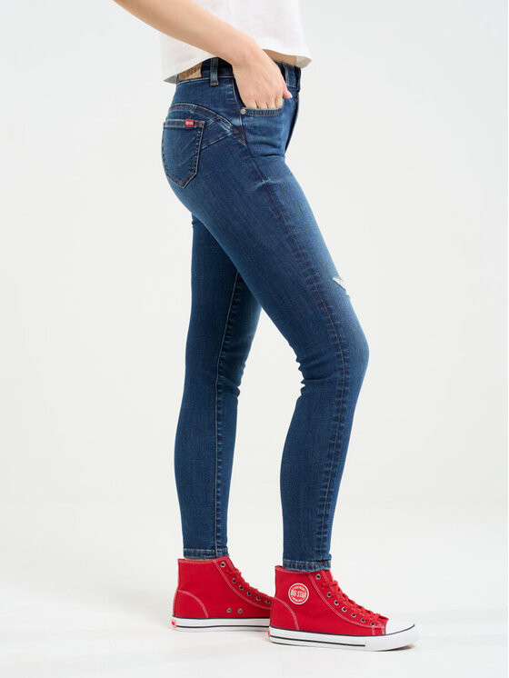BIG STAR BIG STAR Jeansy MELINDA HIGH WAIST_521_190 Granatowy Slim Fit