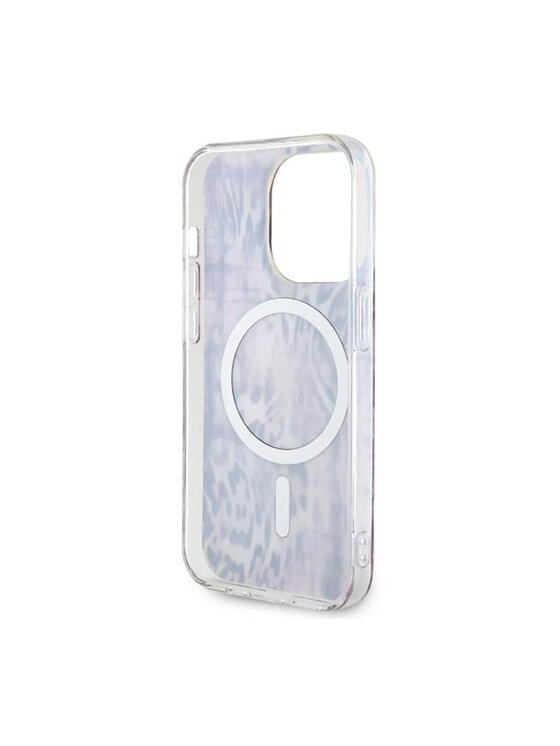 Guess Guess Etui na telefon Leopard MagSafe Różowy