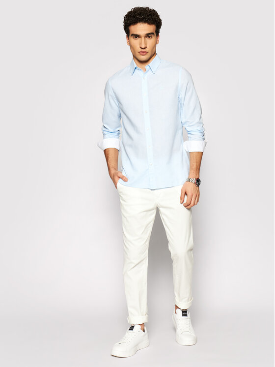 Calvin Klein Jeans Camicia J30J317423 Blu Slim Fit • Modivo.it