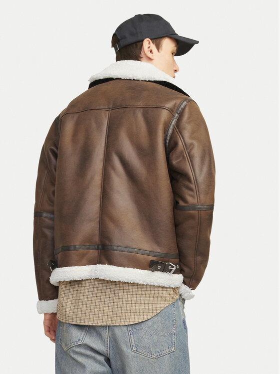 Jack & Jones Jack & Jones Kurtka z imitacji skóry Cole Aviator 12261819 Brązowy Regular Fit