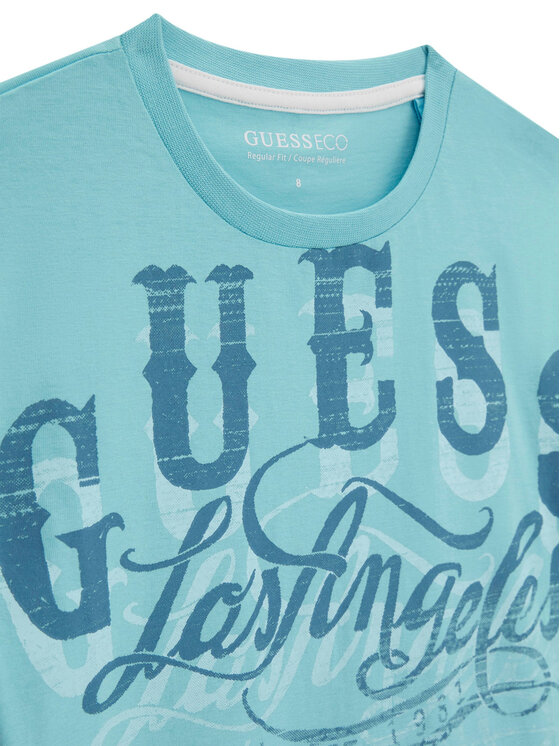Guess Guess Tričko L6GI13 K8HM4 Svetlo modrá Regular Fit