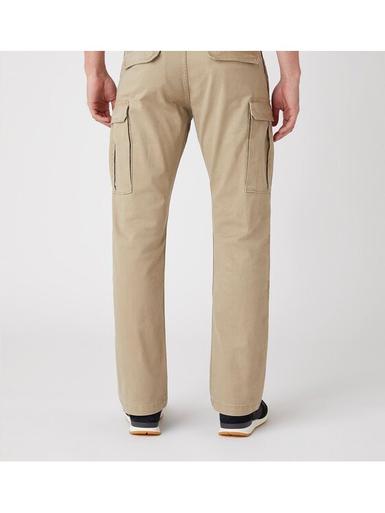 Wrangler Wrangler Spodnie materiałowe CASEY CARGO Beżowy Straight Fit
