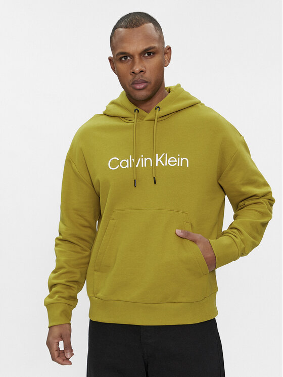 Calvin Klein Džemperis ar kapuci Hero K10K111345 Zaļš Regular Fit