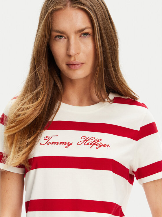 Tommy Hilfiger Tommy Hilfiger Футболка Script WW0WW45746 Écru Regular Fit