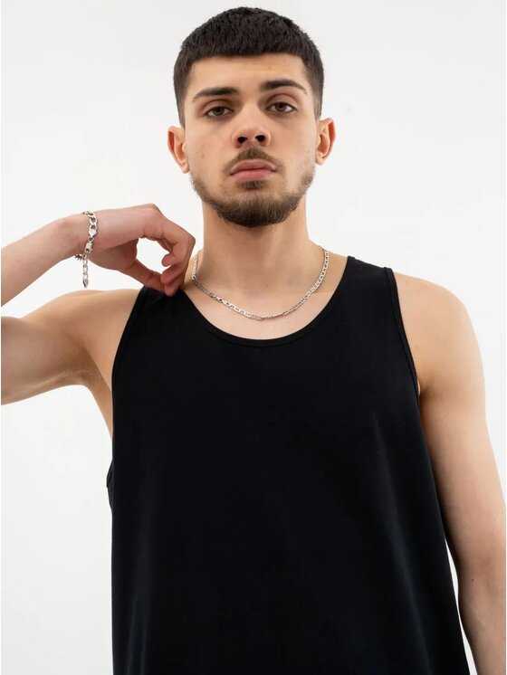 Urban City Urban City Tank top Tank Top Męski Czarny UrbanCity No Logo M Czarny Regular Fit