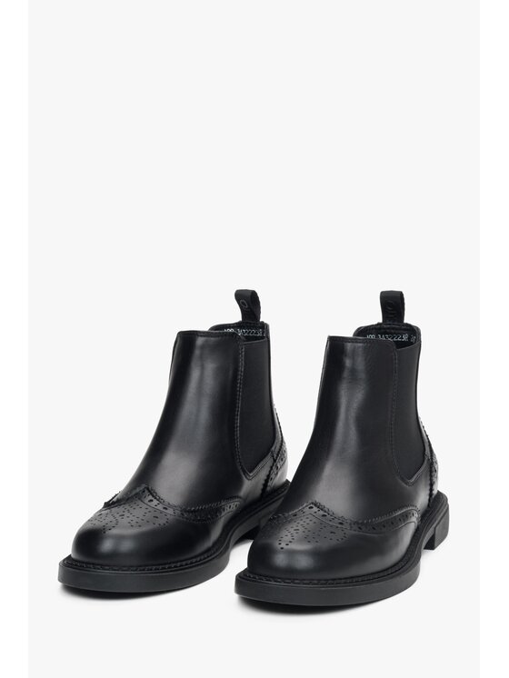 Estro Estro Μποτάκια με λάστιχο ER00116389 Μαύρο