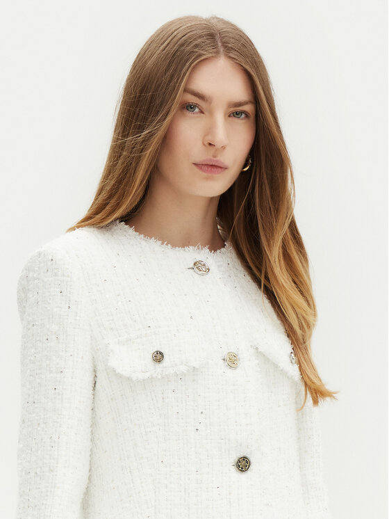 Guess Guess Prechodný kabát W5RL20 WGVS2 Biela Regular Fit