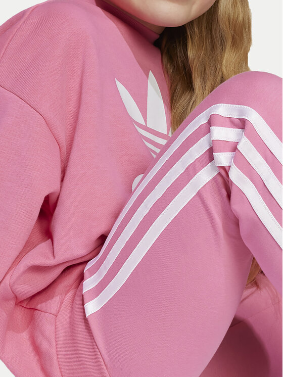 adidas adidas Pulóver és leggins szett JY3741 Rózsaszín Flared Fit