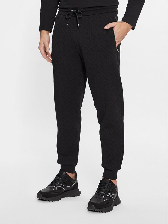 Boss Pantaloni trening Levete 01 50498852 Negru Regular Fit