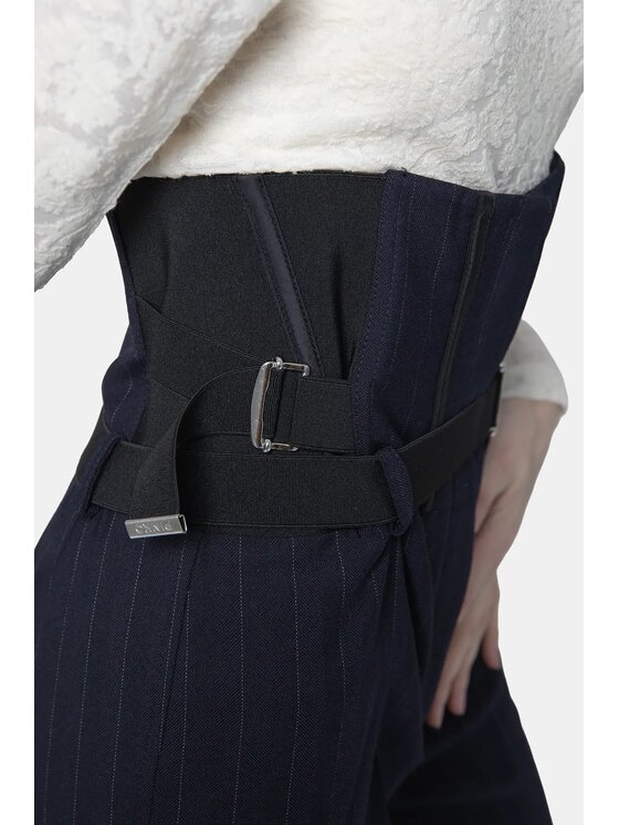 PINKO PINKO Kalhoty z materiálu PIADINA Tmavomodrá Regular Fit