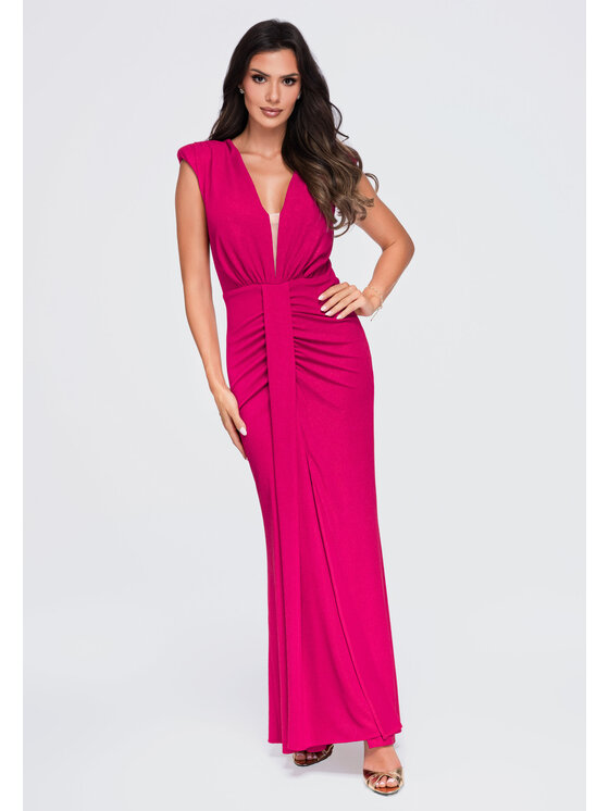 Ombre Ombre Sukienka wieczorowa LA-OM-DLR412 Różowy Slim Fit