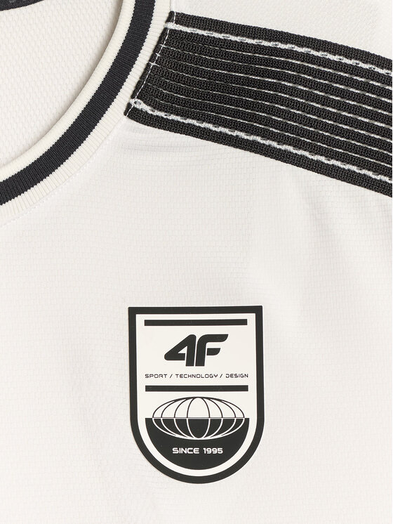 4F 4F Koszulka techniczna FOOTBALL Biały Regular Fit