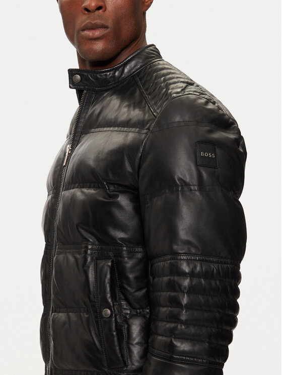 BOSS Boss Kurtka skórzana Jobear 50522243 Czarny Regular Fit