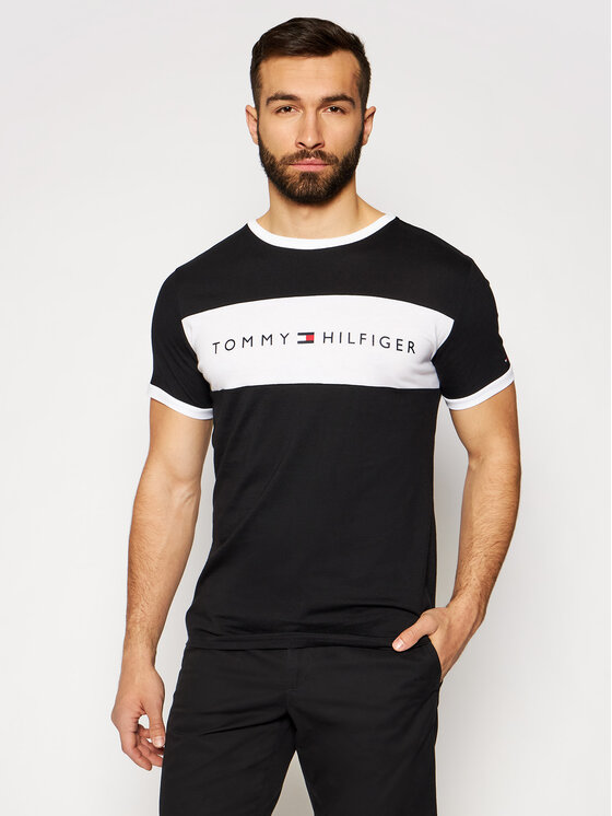 Tommy Hilfiger T-Shirt Logo Flag UM0UM01170 Czarny Regular Fit