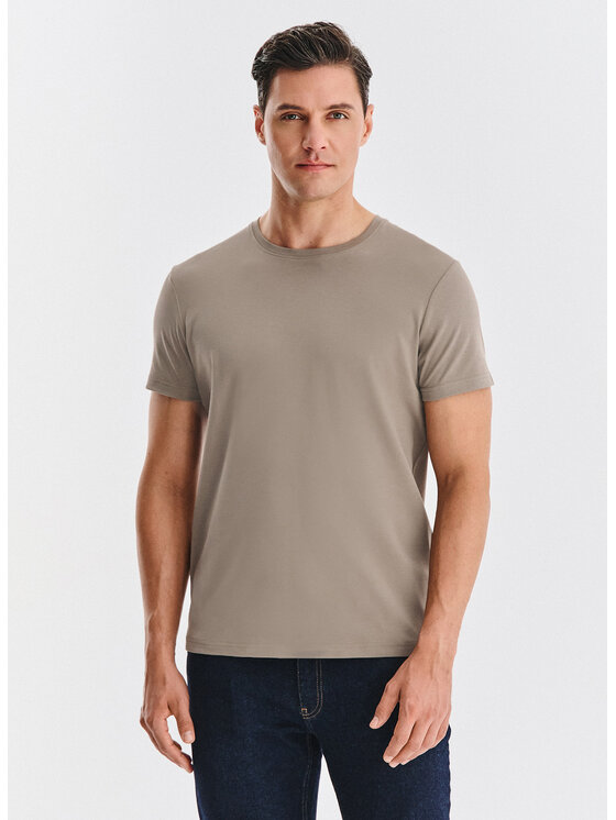 Pako Lorente Pako Lorente T-Shirt P000B-TT-005 Brązowy Regular Fit