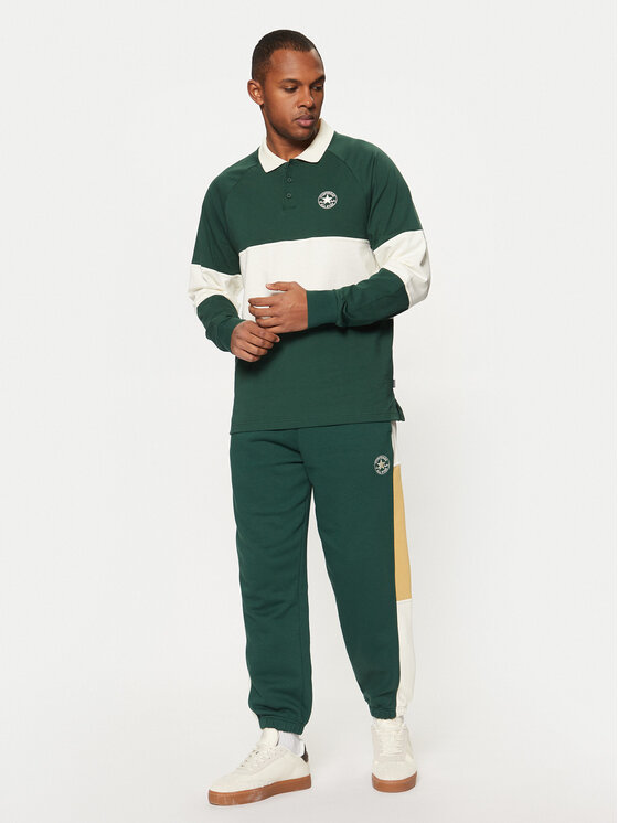 Converse Converse Тениска с яка и копчета Marquis Retro 10027563-A01 Зелен Regular Fit