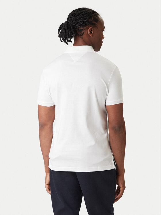 Tommy Hilfiger Tommy Hilfiger Тениска с яка и копчета Essential MW0MW35585 Бял Regular Fit