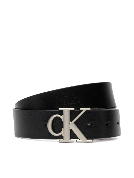 Calvin Klein Calvin Klein Pas Ck Buckle Tumbled 35Mm Adj/Rev LV04D7049G Črna