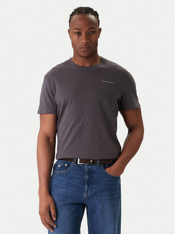 Tommy Jeans Tommy Jeans Tričko Linear Chest DM0DM21780 Sivá Slim Fit