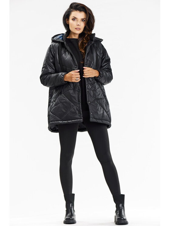 Awama Awama Kurtka damska A687 Czarny Basic Fit