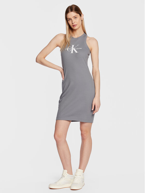 Calvin Klein Jeans Kleid für den Alltag J20J220754 Grau Slim Fit