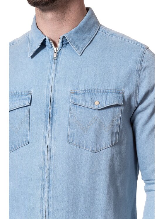 Wrangler Wrangler Koszula SHACKET Niebieski Regular Fit