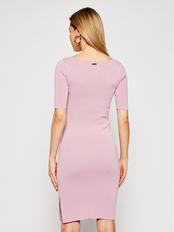 Guess Guess Sukienka dzianinowa Robe Sarah W1GK49 Z2U00 Różowy Slim Fit