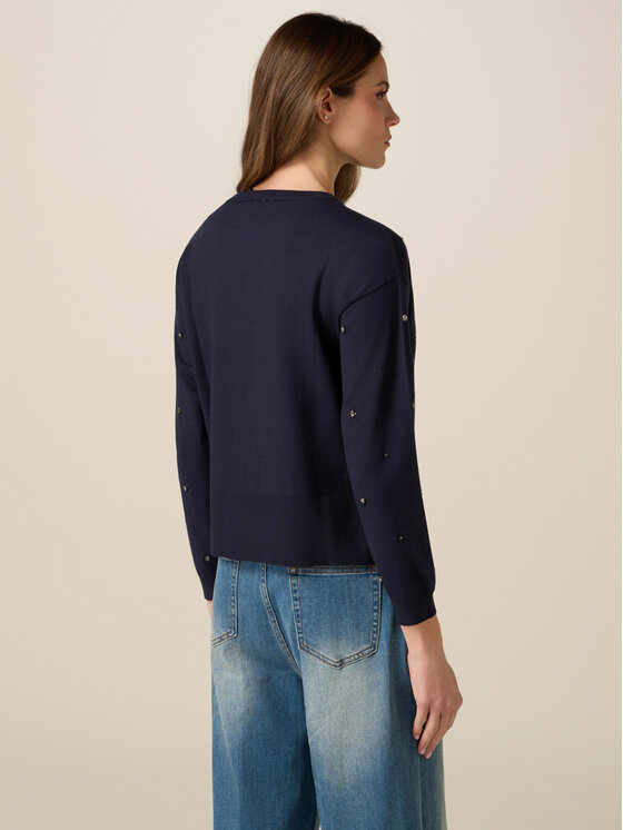 Oltre Oltre Sweter M034J005336N034 Niebieski Regular Fit