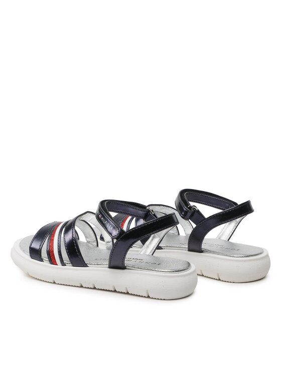 Tommy Hilfiger Tommy Hilfiger Sandały Stripes Velcro T4A2-32771-1372 S Granatowy