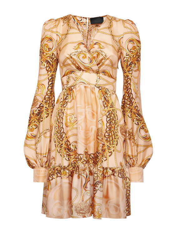 PHILIPP PLEIN PHILIPP PLEIN Sukienka wieczorowa 6233 Beżowy Fitted Fit