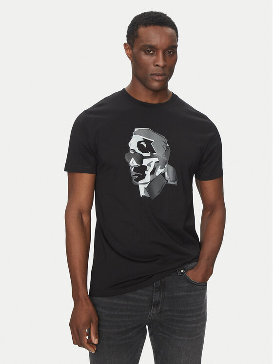 Męski T-Shirt KARL LAGERFELD, Rozmiar L, Czarny, 755066 552241