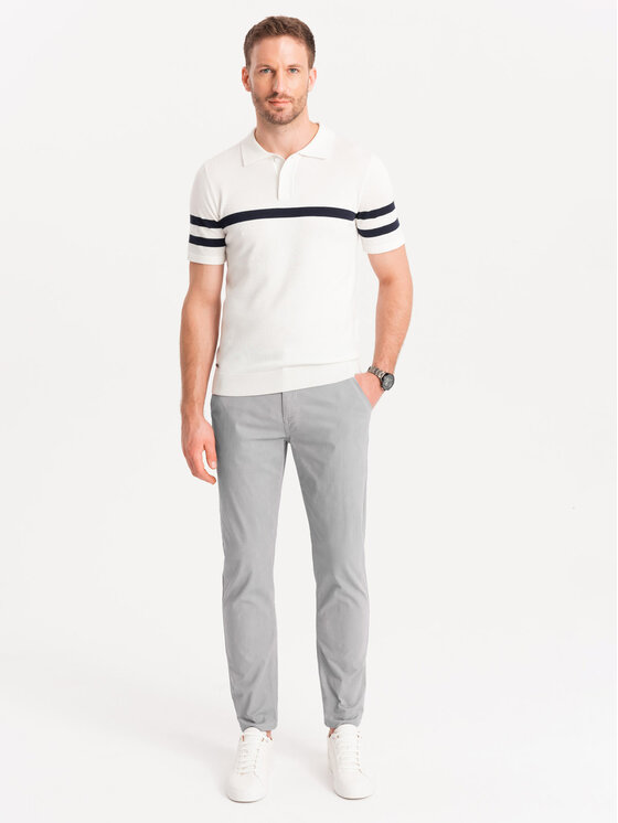 Ombre Ombre Chinosy OM-PACP-0118 Szary Regular Fit