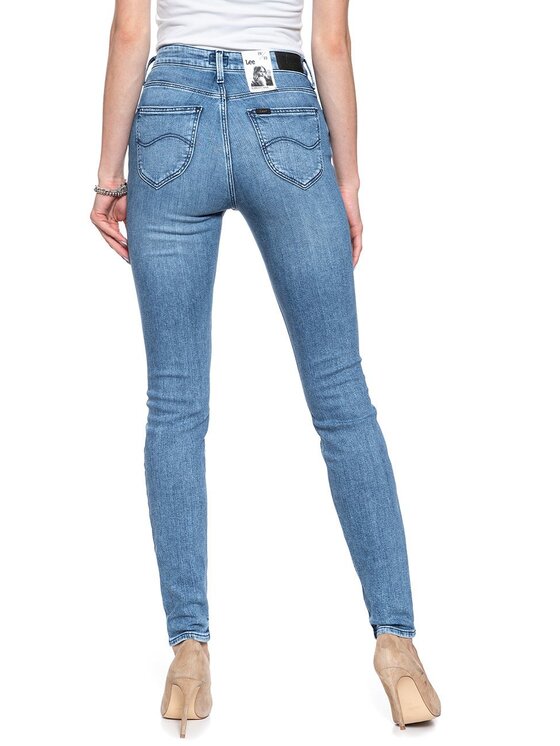 Lee Lee Jeansy SCARLETT HIGH Niebieski Skinny Fit