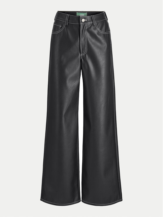 JJXX JJXX Kalhoty z imitace kůže Lila 12276595 Černá Wide Leg