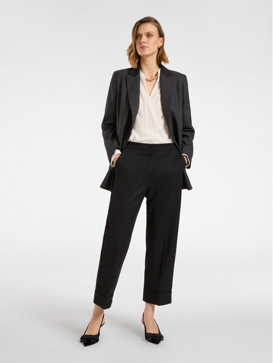 Elena Mirò Elena Mirò Pantaloni di tessuto P164P000360N033 Nero Cropp Fit