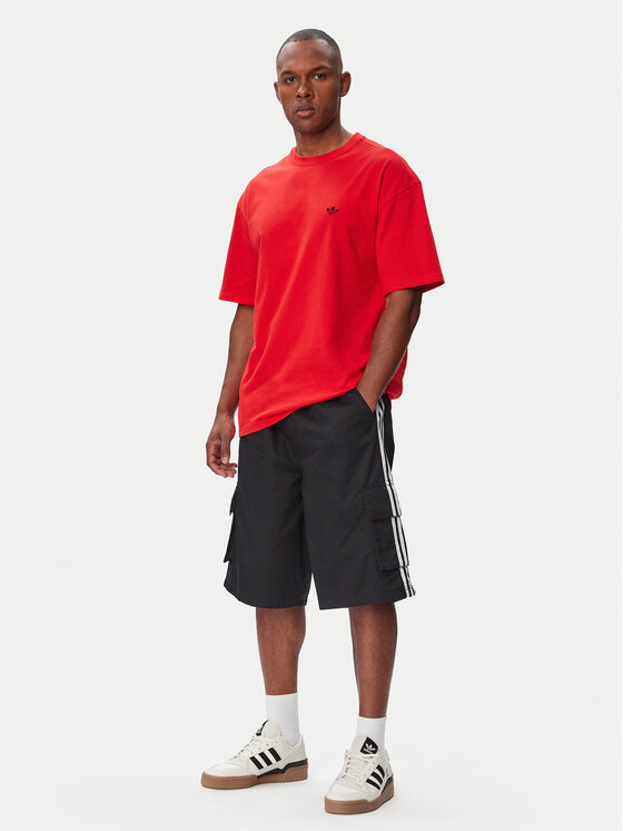 adidas adidas Medžiaginiai šortai Adicolor Cotton Twill Cargo Shorts KS9929 Juoda Relaxed Fit