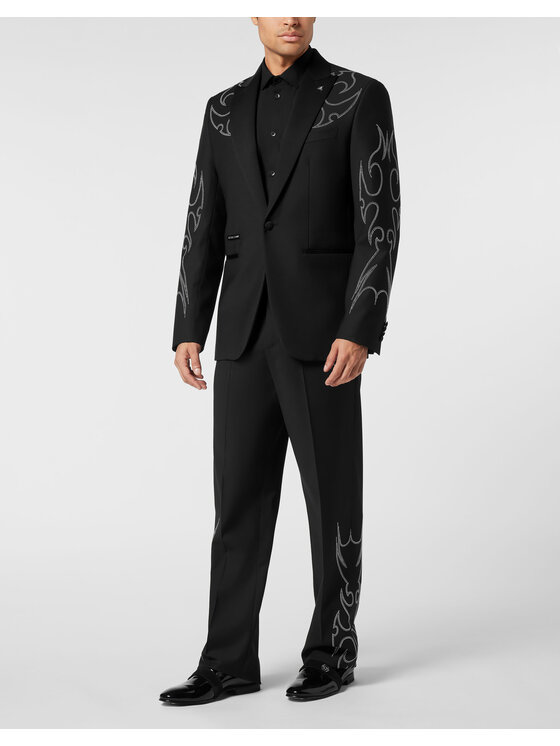PHILIPP PLEIN PHILIPP PLEIN Marynarka 26095 Czarny Fitted Fit