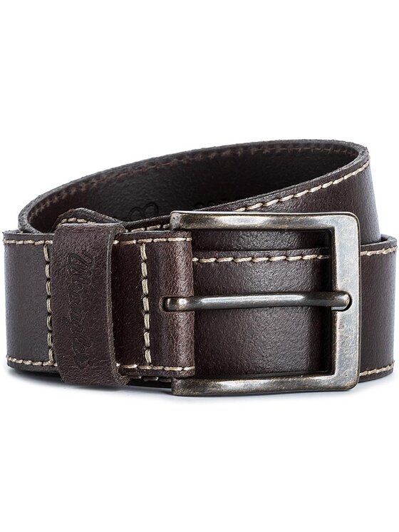 Wrangler Wrangler Pasek Męski Stitched Belt W0081US85 85 112125438 Brązowy