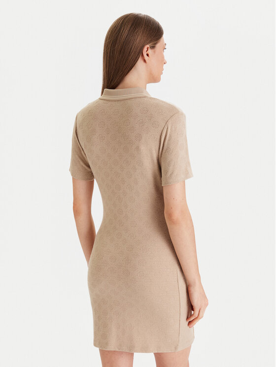 Guess Guess Trikotažinė suknelė V5YK00 KCX12 Smėlio Regular Fit