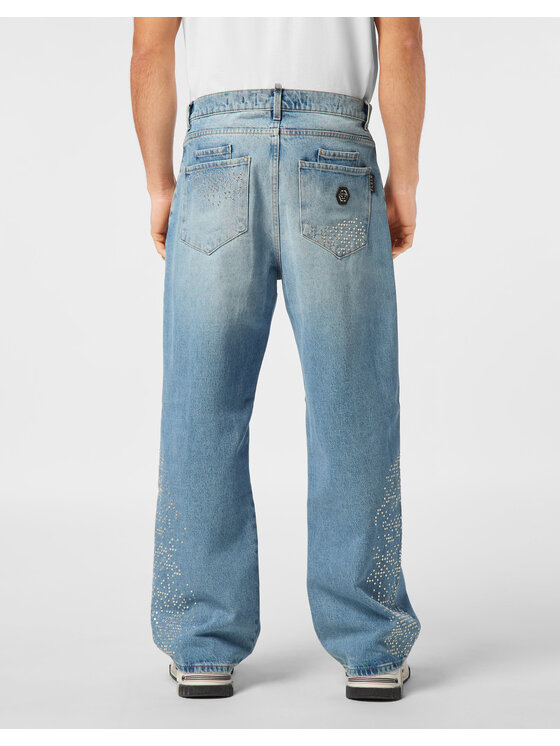 PHILIPP PLEIN PHILIPP PLEIN Jeansy 23627 Niebieski jasny Loose Fit
