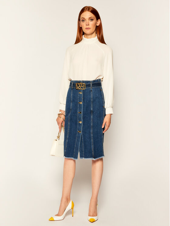 PINKO Pinko Farmer szoknya Negroni AL 20-21 PDEN 1J10HE Y649 Sötétkék Regular Fit
