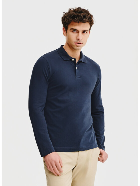Pako Lorente Pako Lorente Longsleeve P25SF-TX-005 Granatowy Classic Fit