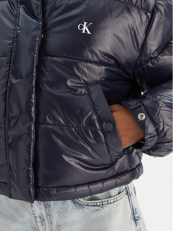 Calvin Klein Jeans Calvin Klein Jeans Зимно яке Shine Crop LV047D504G Тъмносин Regular Fit