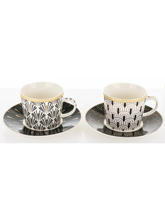 MIAhome MIAhome Zestaw 2 filiżanek porcelanowych ze spodeczkiem DIVERSO Biały